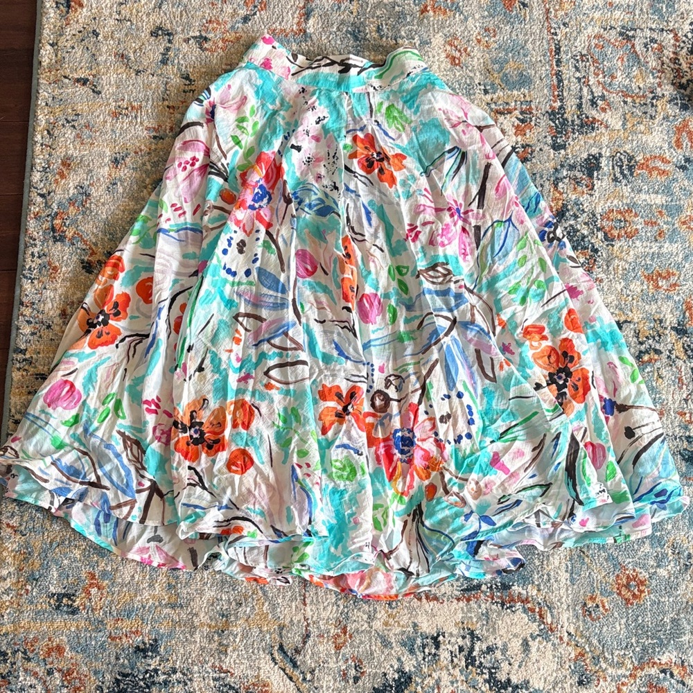 H&M Colorful Floral A-Line Skirt Size 4
